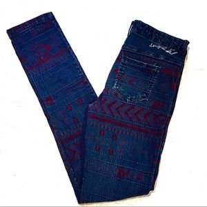 Desigual Skinny Aztec Pattern Jeans